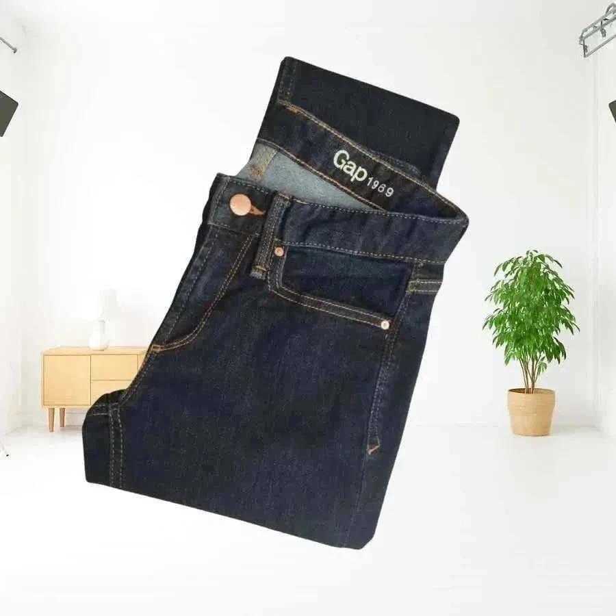 Jean GAP coupe straight fit - taille basse - stretch - neuf - bleu marine – photo 12